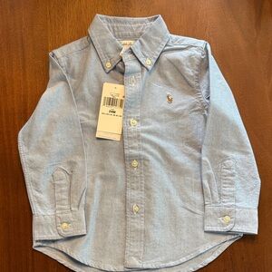 NWT Ralph Lauren Classic Blue Kids Oxford Shirt Size 24 months